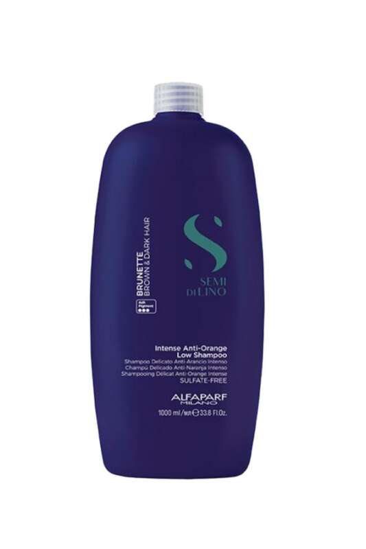 Alfaparf Semi Di Lino Brunette Intense Anti Orange Şampuan 1000ml | Kahverengi Saçlar İçin Sarı Tonları Azaltan Şampuan - 1