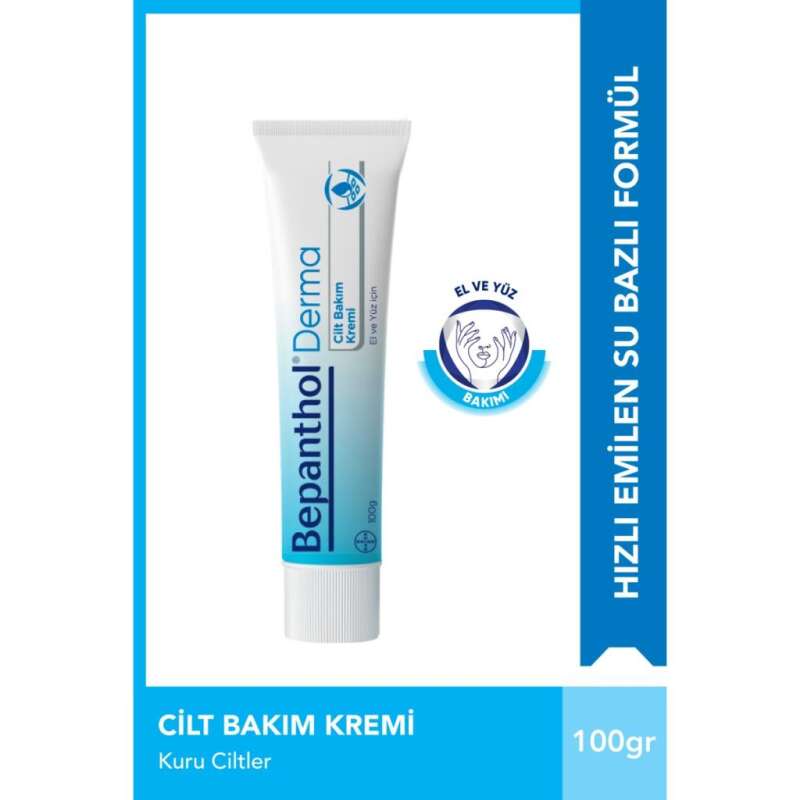 Bepanthol Derma El ve Yüz Bakım Kremi 100 ml - Yoğun Nemlendirme ve Onarıcı Cilt Kremi (Dermatolojik Testli) - 1