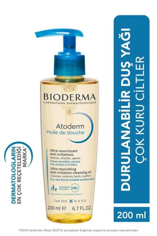 Bioderma Atoderm Duş Yağı 200 ml - Kuru ve Atopi Eğilimli Ciltler İçin Nemlendirici ve Besleyici Duş Yağı - 1