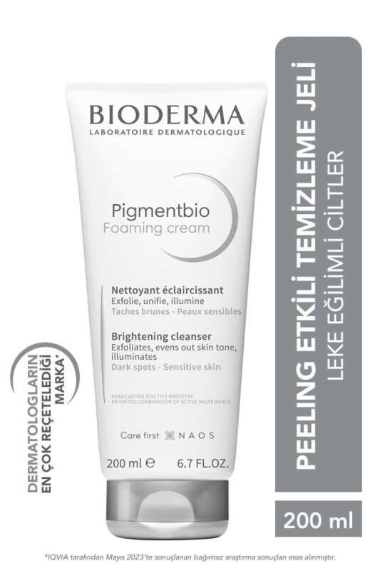 Bioderma Pigmentbio Foaming Cream Koyu Lekeli Hassas Ciltler İçin Aydınlatıcı Cilt Temizleme Kremi 200 ml - 1