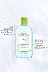 Bioderma Sebium H2O Yüz ve Makyaj Temizleme Suyu 500 ml - Yağlı ve Problemli Ciltler için Gözenek Arındırıcı, Hipoalerjenik Misel Su - 6