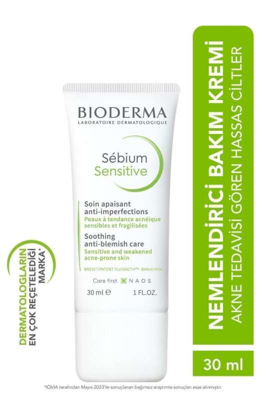 Bioderma Sebium Sensitive Akne Karşıtı Nemlendirici Krem 30ml - 1