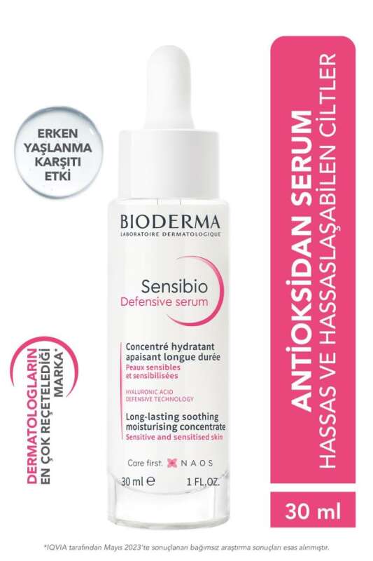 Bioderma Sensibio Defensive Serum 30 ml - Hassas Ciltler İçin Erken Yaşlanma Karşıtı ve Nemlendirici Antioksidan Serum - 1