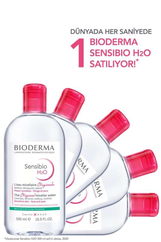 Bioderma Sensibio H2O Makyaj Temizleyici Misel Su 500 ml - Hassas Ciltler için Hipoalerjenik ve Yatıştırıcı Temizleme Suyu - 9