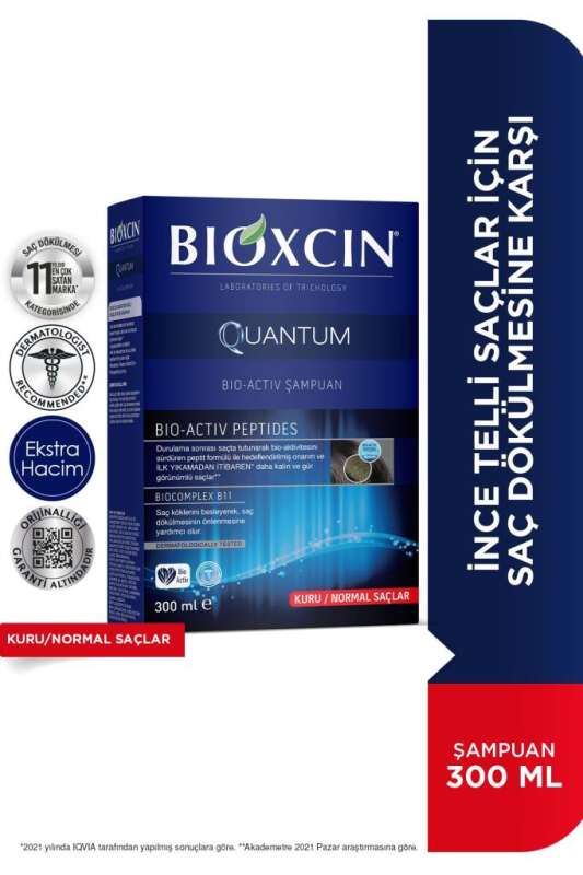Bioxcin Quantum Nem ve Güç Dengeleyici Şampuan - Normal ve Kuru Saçlar İçin Besleyici Bakım 300 ml - 1