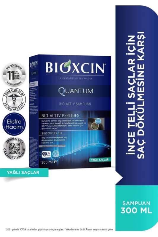 Bioxcin Quantum Yağ Dengeleyici Şampuan - Yağlı Saçlar İçin Temizlik ve Derin Bakım 300 ml - 1