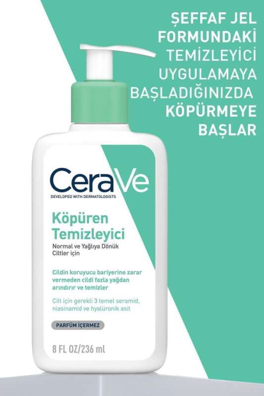 CeraVe Köpüren Temizleyici 236 ml | Yüz İçin Nazik Köpüren Temizleyici - 7