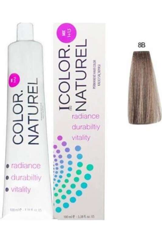 Color Naturel 8-B Orta Bej Kalıcı Saç Boyası 100 ml | Sıcak ve Doğal Bej Tonları - 1