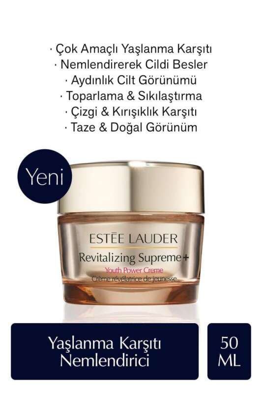 Estee Lauder Revitalizing Supreme + Youth Power Canlandırıcı Gençleştirici Krem 50 ml | Yaşlanma Karşıtı & Cilt Yenileyici - 1