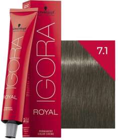 SCHWARZKOPF Igora Royal Saç Boyası 60 ml | 7-1 Kumral Sandre | Uzun Süre Kalıcı, Canlı ve Doğal Renkler - Igora