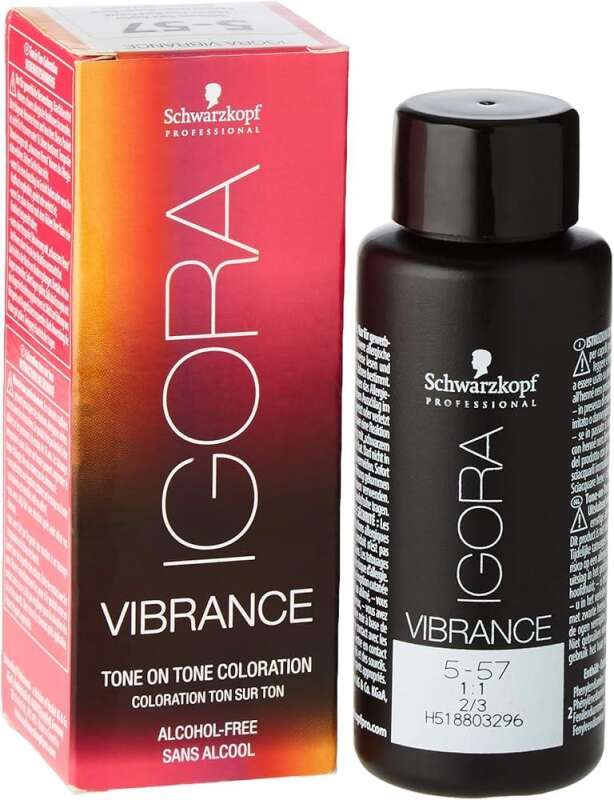 Schwarzkopf Igora Vibrance 5-57 Açık Kahve Altın Bakır Saç Boyası 60ml | Yarı Kalıcı ve Parlak Renk - 1