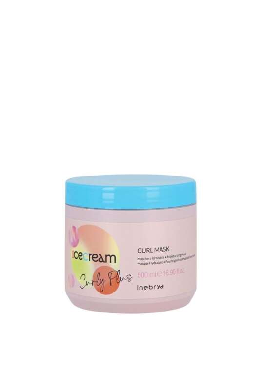 Inebrya Ice Cream Curl Plus Moisturizing Mask 500 ml | Bukle Belirginleştirici Nemlendirici Saç Maskesi - 1