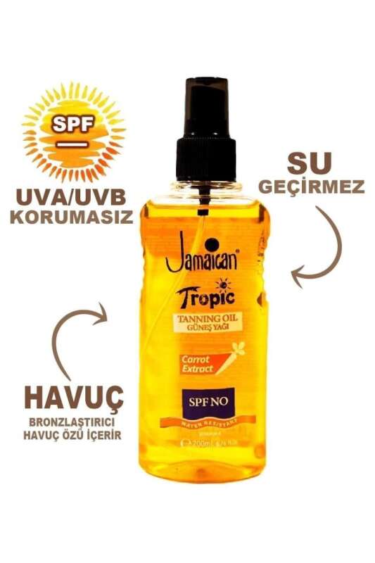Jamaican Tropic Güneş Yağı 200ml | Havuç Özlü SPF Koruma - 1