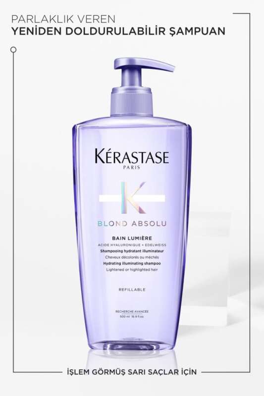 Kerastase Blond Absolu Bain Lumiere İşlem Görmüş Sarı Röfleli Saçlar İçin Nemlendirici Parlaklık Şampuanı 500 ml - 2