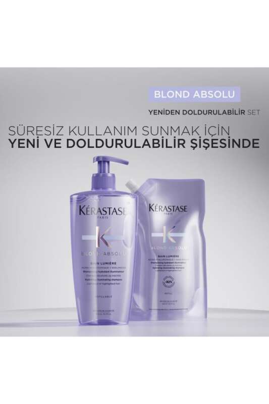 Kerastase Blond Absolu Bain Lumiere İşlem Görmüş Sarı Röfleli Saçlar İçin Nemlendirici Parlaklık Şampuanı 500 ml - 8