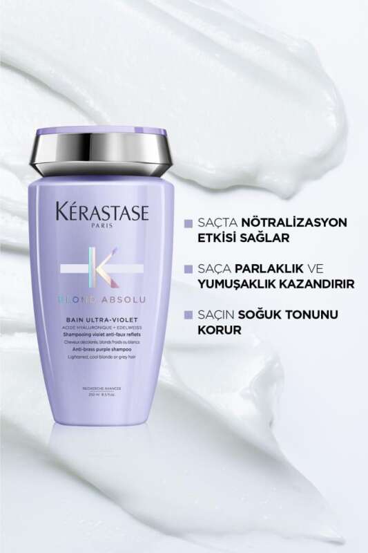 Kerastase Blond Absolu Bain Ultra-Violet Boyalı Gri Ve Sarı Saçlar İçin Mor Şampuan 250 ml - 3