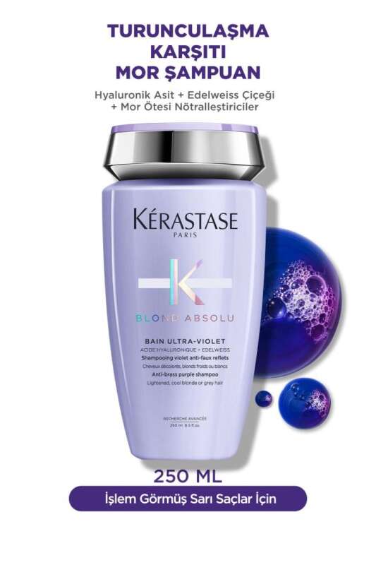 Kerastase Blond Absolu Bain Ultra-Violet Boyalı Gri Ve Sarı Saçlar İçin Mor Şampuan 250 ml - 1
