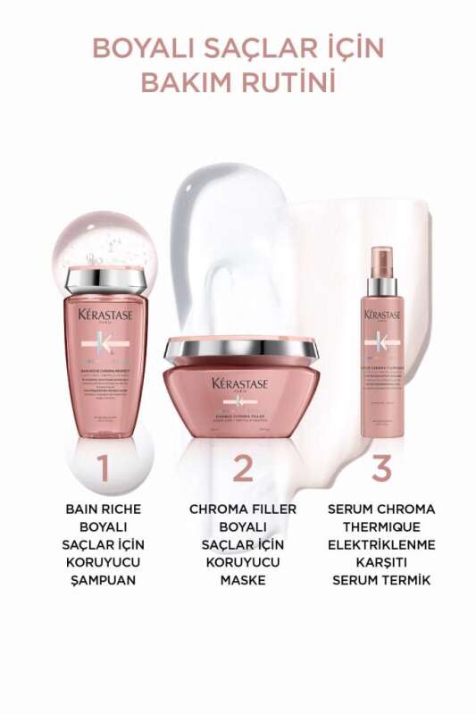 Kerastase Chroma Absolu Boyalı Saçlar İçin Renk Koruyucu ve Onarıcı Maske 200ml | Yoğun Nem & Parlaklık - 5