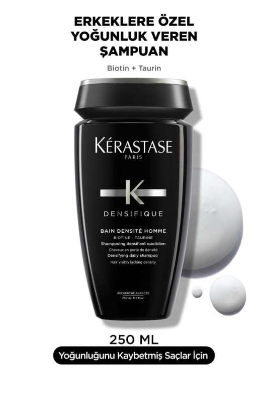 Kerastase Densifique Bain Densité Homme 250 ml | Erkekler İçin Yoğunluk ve Dolgunluk Veren Şampuan - 1