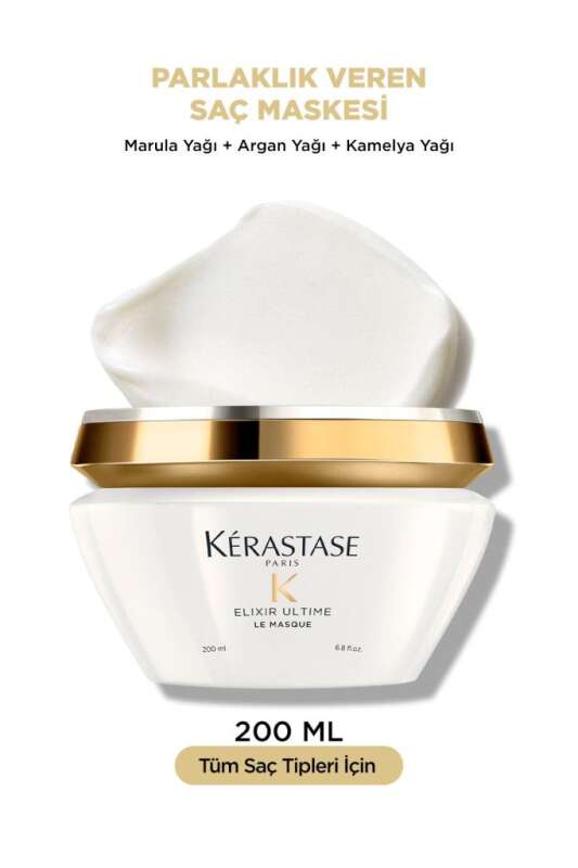 Kérastase Elixir Ultime Le Masque Parlaklık, Nem ve Yıpranmış Saçlar İçin Onarıcı Bakım Maskesi 200 ml - 1