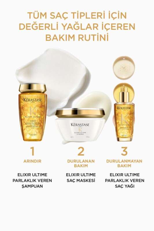 Kérastase Elixir Ultime Le Masque Parlaklık, Nem ve Yıpranmış Saçlar İçin Onarıcı Bakım Maskesi 200 ml - 5