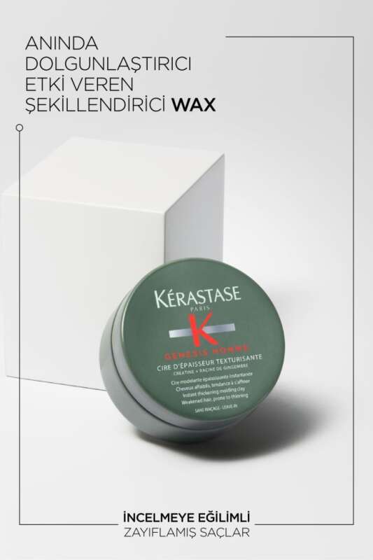 Kerastase Genesis Homme Erkekler İçin Hacim ve Doku Veren Saç Mumu 75ml | Kalınlaştırıcı & Texturizing Wax - 3