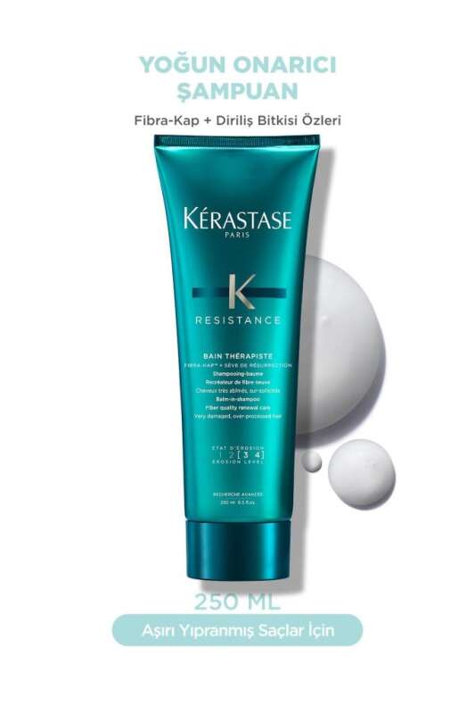 Kerastase Resistance Çok Yıpranmış Saçlar Şampuanı 250 ml - Aşırı İşlem Görmüş Saçlar İçin Yoğun Onarıcı Bakım, Saçları Yeniden Yapılandırma ve Güçlendirme - 1