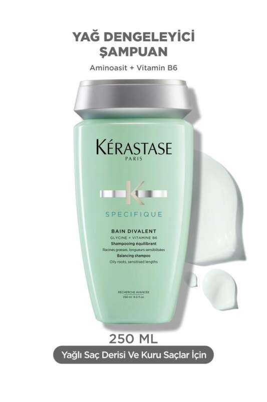 Kerastase Specifique Bain Divalent Yağlanma Karşıtı Şampuan 250 ml - Yağlı Saçlar ve Saç Derisi İçin Dengeleyici, Sebum Kontrolü ve Derin Temizlik - 1