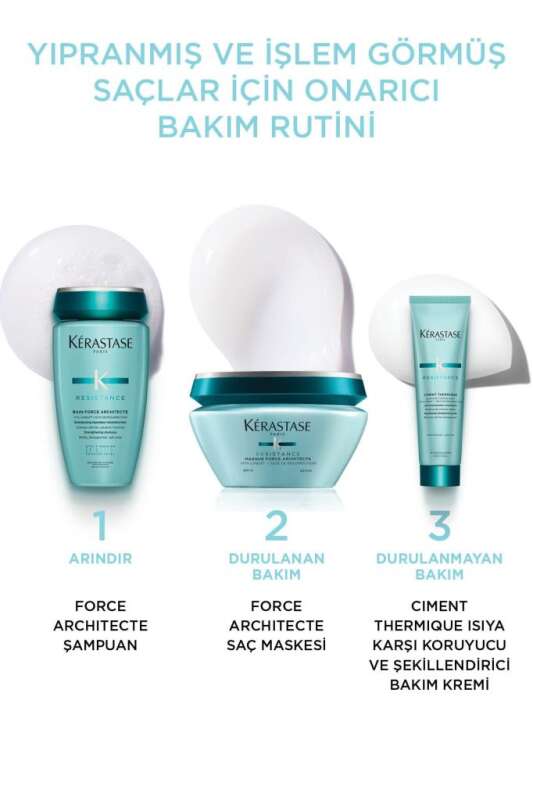 Kerastase Resistance Bain Force Architecte Onarıcı Şampuan 250 ml - Zayıf ve Yıpranmış Saçlar İçin Yoğun Onarım, Saçları Güçlendirme ve Yeniden Yapılandırma - 4