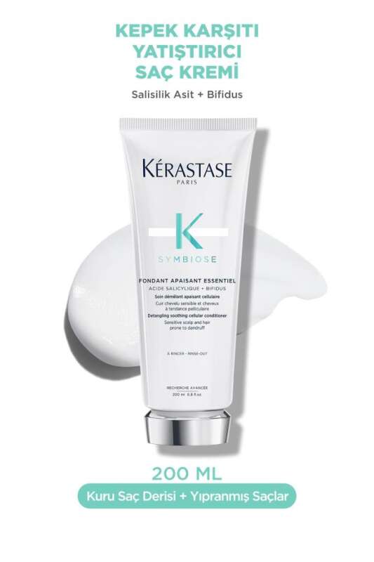 Kerastase Symbiose Fondant Apaisant Essentiel - Hassas Saç Derisi ve Kepek Sorunu İçin Yatıştırıcı, Onarıcı ve Kepek Karşıtı Saç Kremi 200ml - 1