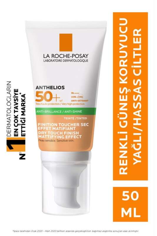 La Roche Posay Anthelios Spf 50+ Anti-Shine Gel Cream Parlama Önleyici Renkli Güneş Kremi 50ml - 1