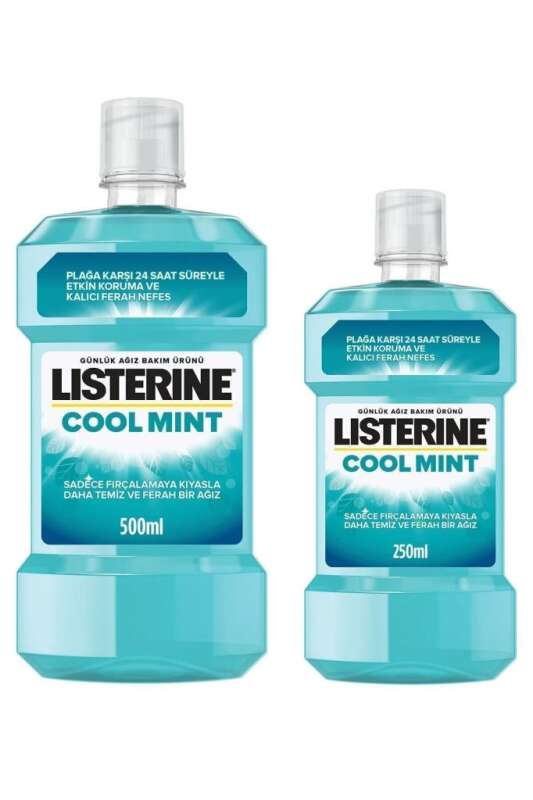 Listerine Cool Mint Nane Aromalı 500ml + 250ml | Avantajlı Paket - 2