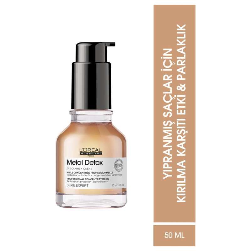 LOréal Professionnel Metal Detox Konsantre Saç Bakım Yağı 50ml - Metal Arındırıcı & Renk Koruyucu Yoğun Besleyici - 1