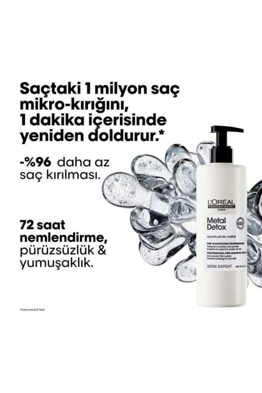 LOréal Metal Detox Şampuan Öncesi Bakım Serumu 250ml - Boyalı ve Açık Renkli Saçlarda Metal Temizleyici & Renk Koruyucu Serum - 2