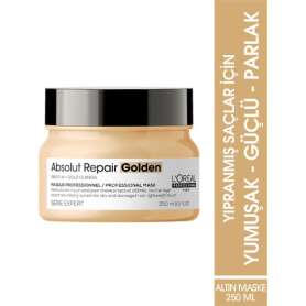 LOréal Professionnel Absolut Repair Golden Mask 250ml | Kuru ve Yıpranmış Saçlar İçin Altın Onarıcı Bakım - 