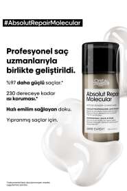 LOréal Professionnel Absolut Repair Molecular Yıpranmış Saçlar İçin Onarıcı Maske 100ml - Moleküler Teknoloji & Anında Etki - 2