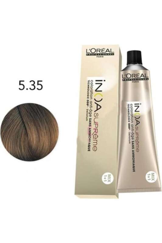 LOréal Professionnel INOA Supreme 5.35 Açık Kahve Amonyaksız Saç Boyası 60 ml | Yoğun Beyaz Kapatma ve Besleyici Bakım - 1