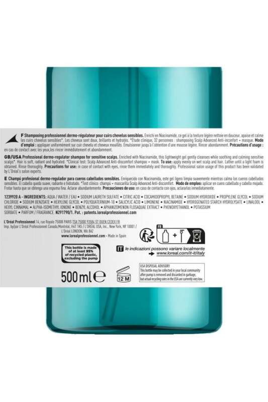 LOréal Professionnel Scalp Advanced Hassas Saç Derisi Bakım Şampuanı - Kaşıntı Önleyici, Hacim Artıran & Nem Dengeleyici 500 ml - 5