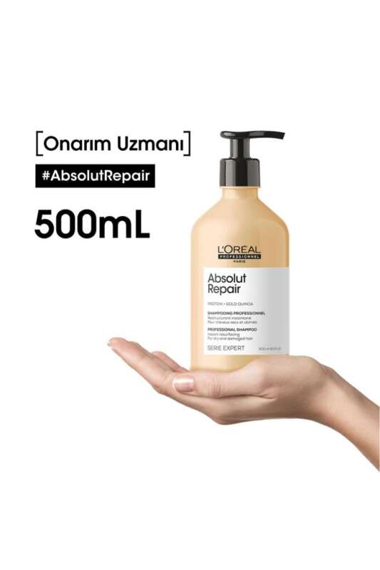 LOréal Professionnel Serie Expert Absolut Repair Yıpranmış Saçlar İçin Onarıcı Şampuan 500ml | Yoğun Onarım ve Güçlendirme - 8