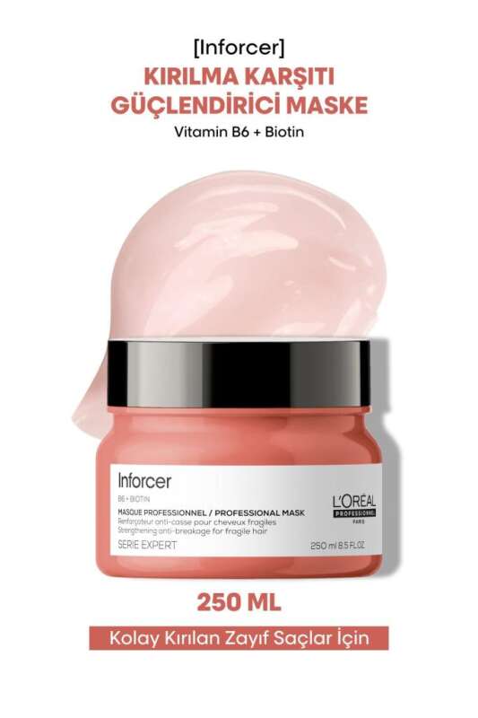 LOréal Professionnel Inforcer Kırılma Karşıtı Güçlendirici Maske - Yıpranmış ve Kırılgan Saçlar İçin Yoğun Onarım 250 Ml - 1