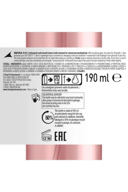 LOréal Professionnel Serie Expert Vitamino Color 10 Etkili Mucize Bakım Spreyi 190ml - Boyalı Saçlarda Renk Koruma & Nemlendirme - 8