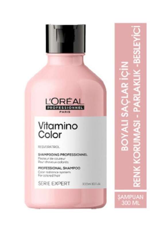 LOréal Professionnel Serie Expert Vitamino Color Boyalı Saçlar İçin Renk Koruyucu Şampuan 300 ml - UV Filtreli & Yoğun Nemlendirme - 1