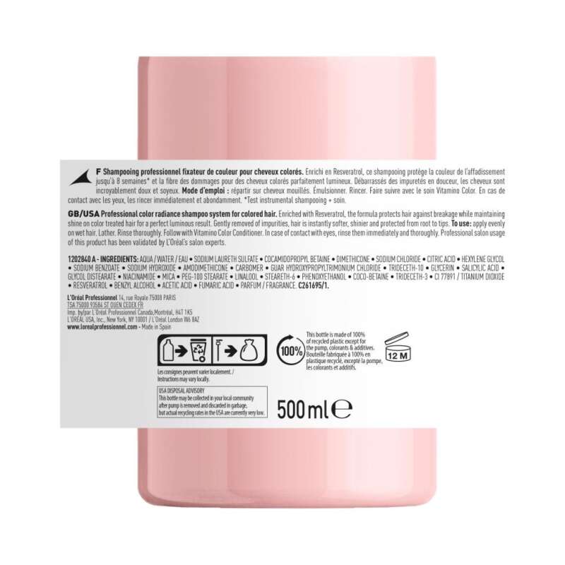 LOréal Professionnel Vitamino Color Renk Koruyucu Şampuan - Boyalı ve Parlak Saçlar İçin UV Filtreli Bakım 500 Ml - 4
