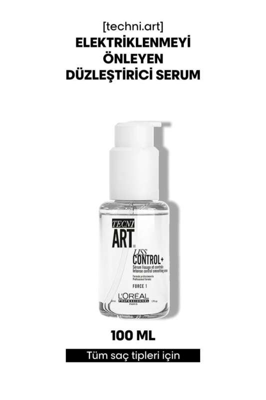 LOréal Professionnel Tecni Art Liss Control - Elektriklenme Karşıtı ve Yatıştırıcı Saç Serumu | Pürüzsüz ve Parlak Görünüm - 50ml - 1
