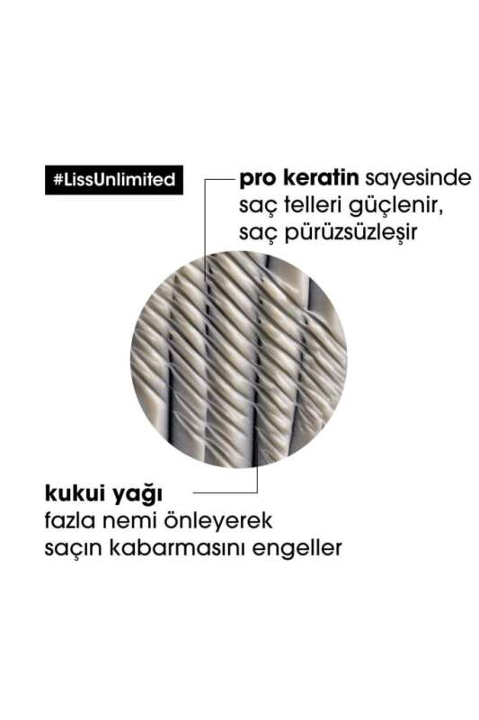 LOréal Professionnel Liss Unlimited Asi ve Dalgalı Saçlar İçin Yoğun Düzleştirici Maske - Kalıcı Pürüzsüzlük ve Isı Koruması 250 Ml - 5