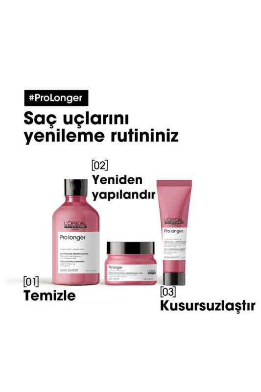 LOréal Professionnel Pro Longer Uzun Saçlar İçin 10 Etkili Durulanmayan Yenileyici Krem 150ml - Kırık Uç Onarımı & Saç Uzatma Desteği - 5