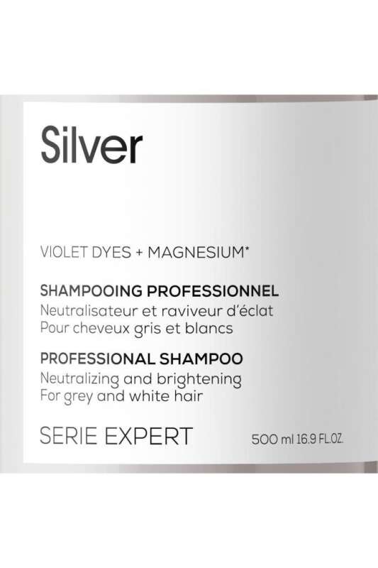 LOréal Professionnel Serie Expert Silver Mor Şampuan - Sararan ve Matlaşan Saçlar İçin Mor Pigmentli Arındırıcı Şampuan 500 ml - 5