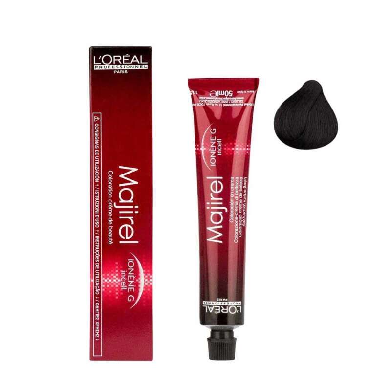 LOréal Professionnel Majirel 1 Siyah Saç Boyası 50 ml | Yoğun ve Kalıcı Siyah Renk - 1