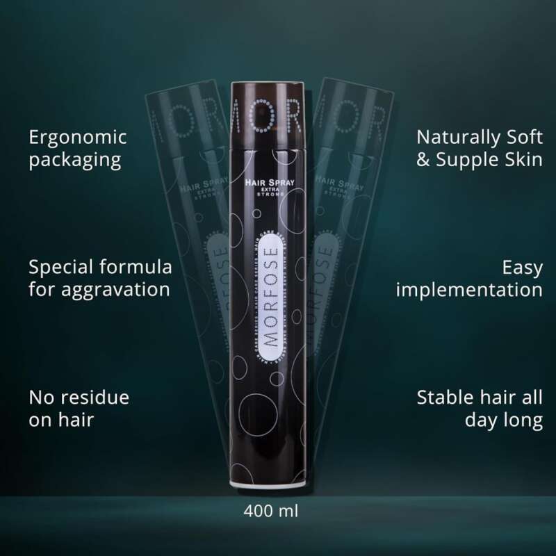 Morfose Ekstra Güçlü Saç Spreyi Siyah 400ml - 3