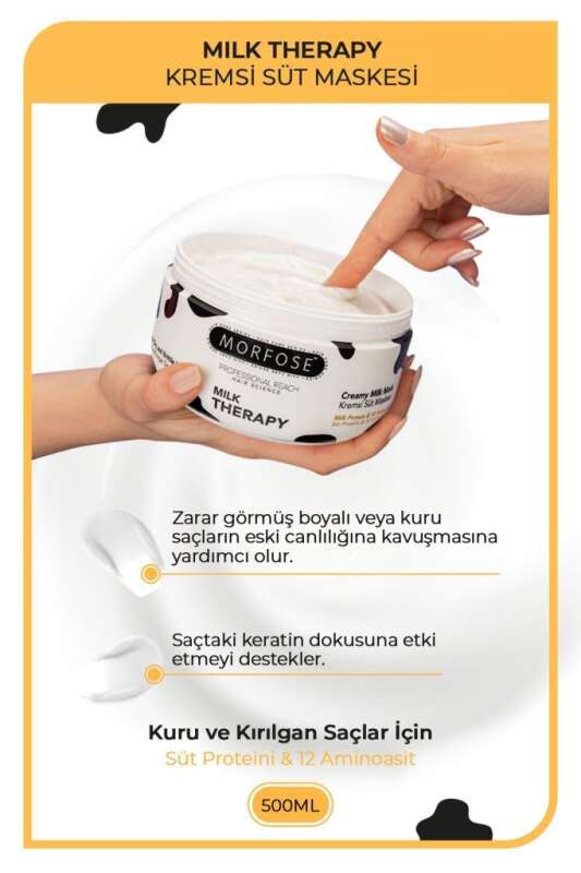 Morfose Milk Therapy Saç Bakım Maskesi 500 ml | Yoğun Nemlendirici Saç Maskesi - 2